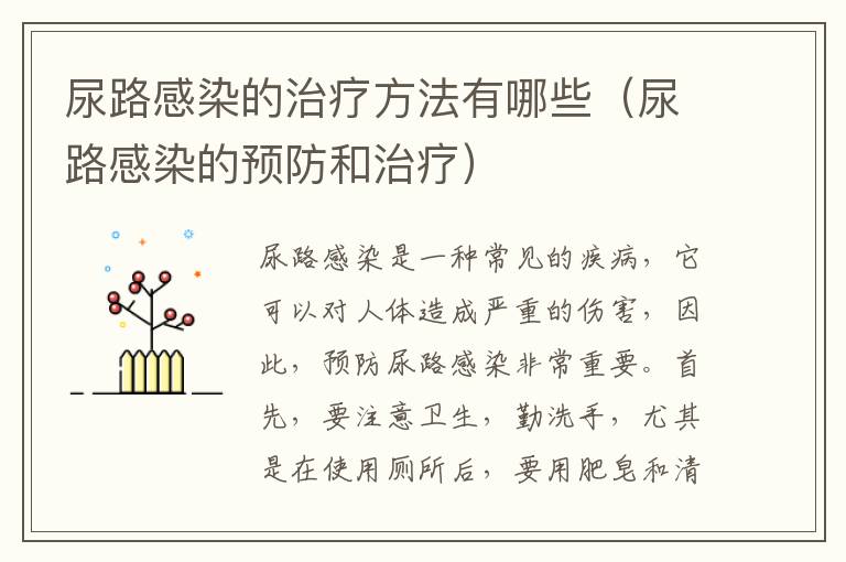 尿路感染的治療方法有哪些（尿路感染的預(yù)防和治療）