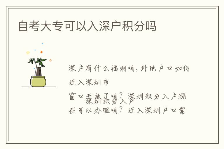 自考大?？梢匀肷顟舴e分嗎